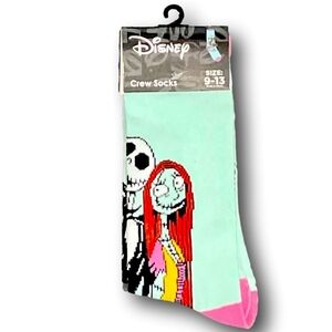 4/$25 New Disney Jack and Sally Skeleton Nightmare Before Christmas Crew Socks